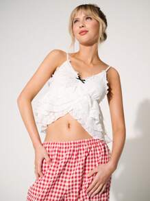 WESTFADE Babydoll Lace Cami Top - White - View 1