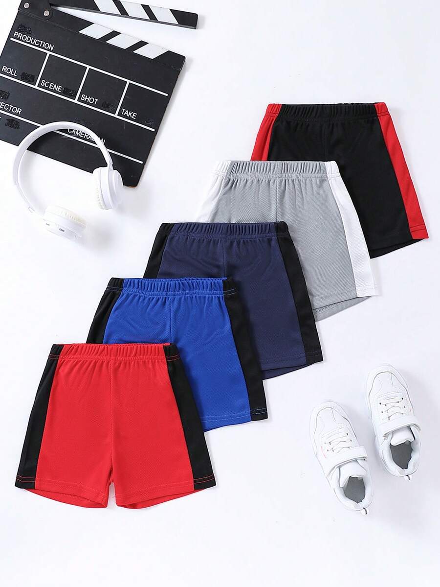 5入組嬰兒男童休閒運動透氣快乾短褲套裝 - 彩色 - 查看 1