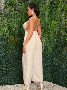 SHEIN SXY Sexy und eleganter rückenfreier Damen Jumpsuit mit langem Camisole