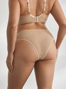 大碼素色簡約風內褲 - 杏色 - 查看 2