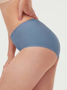 LUVLETTE 3 条装透气棉质基础款高腰三角裤女士内裤套装 - 蓝色款也适合少女、青少年和儿童 - 彩色 - 查看 6