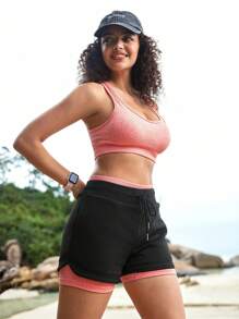 In My Nature 女士針織短褲，適用於戶外露營、遠足、城市通勤 - 黑色 - 查看 7