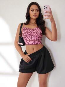 Y2K Street Elastic High Waist Daily Casual Bloomer Mini Shorts