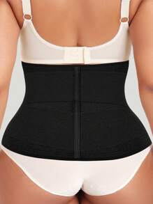 Plus-Size Women's Solid Color Simple Daily Waist Belt - Black - View 2