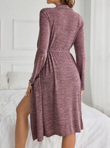 Comfortable Floral Grey Fabric Women's Bathrobe PerfectSummer
