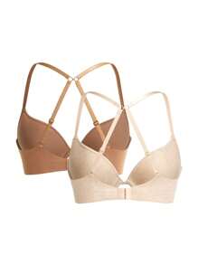 Ocili Leisure Solid Color Back Hook Bra Camisole ,2 Pcs - Multicolor - View 2