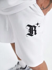 Manfinity VCAY Locker Gestricktes Tanktop-set Für Herren Mit Englischem Und Sternförmigem Aufdruck