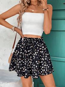 Breezaya Summer A-Line Leopard Print Elastic Waist Women's Shorts