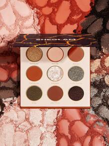 SHEGLAM مجموعة ظلال العيون Lots To Lava Palette 9 ألوان مطفية لامعة برتقالية بنية تدوم طويلاً بدون تلطخ ناعمة قابلة للدمج سهلة الارتداء ظلال العيون هدايا لعيد الميلاد والشتاء علامة تجارية جمال مكياج مستحضرات تجميل للنساء الفتيات مثالي لفصل الخريف الشتاء مثالي ل- Y2K أزياء أنيقة هدية حفلة جاهز أفضل لون