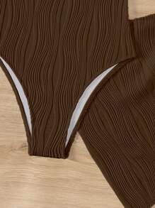 SHEIN Swim 女士纯色简约日常穿搭交叉肩带两件套泳衣夏季