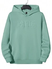Manfinity VCAY Loose Fit Men's Letter Graphic Drop Shoulder Thermal Hoodie - Mint Green - View 1