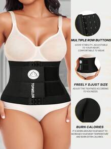 Plus-Size Women's Solid Color Simple Daily Waist Belt - Black - View 1