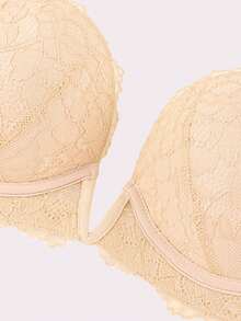 YANDW حمالة صدر نسائية عميقة على شكل V مع أحزمة قابلة للفصل وأكواب سميكة مبطنة للراحة معدن سفلي للأعراس والحفلات والولائم - لون مشمشي - مشاهدة 4