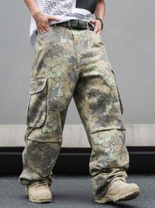 Manfinity Roghcode Men's Casual Jeans With Allover Print Design And Pockets - Multicolor - View 4