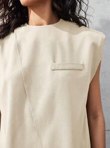 BizChic 女士夏季休闲纯色宽肩带开衩衬衫和短裤套装