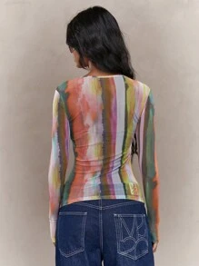 MISSGUIDED Áo dài tay in lưới tuyệt đẹp - Nhiều màu - Xem 2