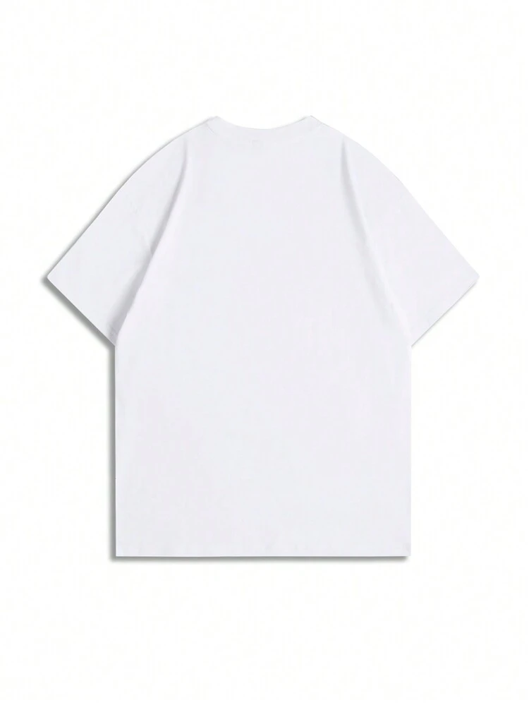 Artist Retro Street Men Summer Casual Short Sleeve T-Shirt With Letter And Character Print, Graphic Tee, Holiday, Vacation, Spring, Festival, Ibiza Fits