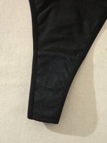 سروال أسود ضيق وجذاب مصنوع من قماش مطفي مريح - الأسود - مشاهدة 5