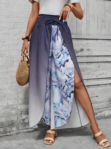 EMERY ROSE Women's Gradient Wave Abstract Pattern Casual Summer Beach Vacation Long Pants - Multicolor - View 4