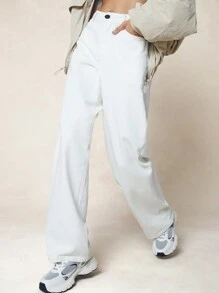 MISSGUIDED Baggy Fit White Jean - White - View 1