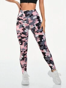 Easithlete 女士高彈力迷彩印花緊身褲/襯褲 - 彩色 - 查看 4