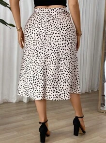 Elenzga Plus Size Printed Casual Daily Wear Skirt