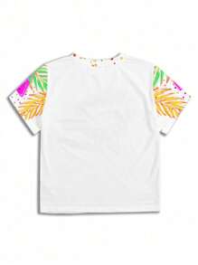 INAWLY Women's Summer Top, Short Sleeve T-Shirt With Tropical Flamingo Animal Print Graphic Tees Women Tops - Multicolor - View 2