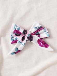 嬰兒女童印花簡約日常頭箍睡衣連體褲 - 灰色 - 查看 5