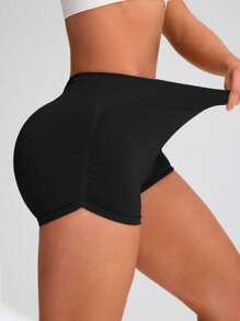 SHEIN Sport Studio Women's Solid Color Simple Everyday Sports ShortsWomen Sweat Short, Gym Short, Biker Short
