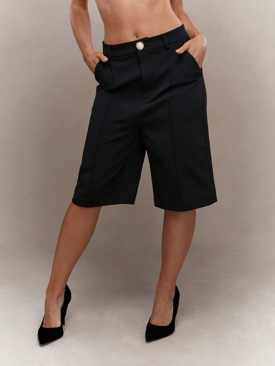 MISSGUIDED 定制百慕達短褲 - 黑色 - 查看 1