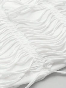 SHEIN Unity Women's Summer Solid Color Fashion Hollow Out Halterneck Tanks (Random Cut) - White - View 6