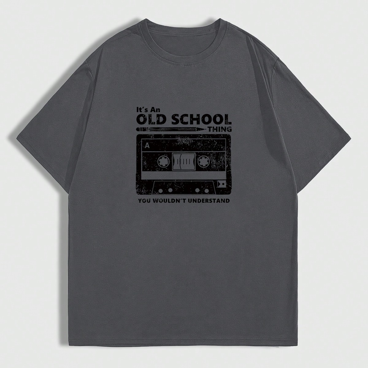 Camiseta de manga corta con gráfico de eslogan para hombres tallas grandes, de estilo casual de verano para salir