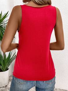 EMERY ROSE Red Women Letter Print Tank Top - Red - View 4