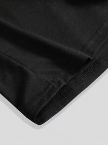 Manfinity Dauomo Camiseta casual de verano para hombre con eslogan y estampado de carros, cuello redondo y mangas caídas