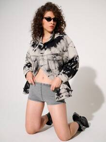 WESTFADE Premium Stretch Washed Cotton Micro Shorts - Light Grey - View 1