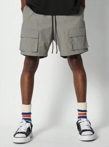 SUMWON Ripstop Cargo Detail Short - Light Grey - View 1
