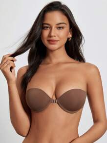 Snug Zone 素色抹胸鋼圈胸罩 - 巧克力棕 - 查看 6