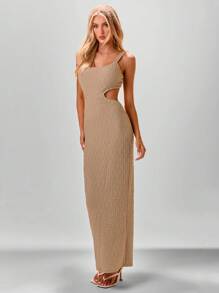 Aloruh Women's Sexy Backless Slim Fit Spaghetti Strap Long Dress, Summer
