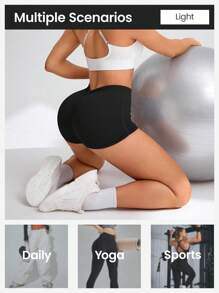 SHEIN Sport Studio Women's Solid Color Simple Everyday Sports ShortsWomen Sweat Short, Gym Short, Biker Short