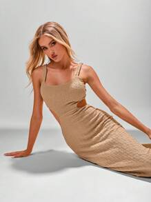 Aloruh Women's Sexy Backless Slim Fit Spaghetti Strap Long Dress, Summer