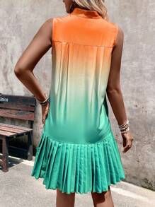 SHEIN LUNE Vestido diario de mujer sin mangas, sencillo y plisado, de colores - Multicolor - Ver 2