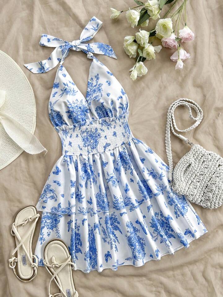 【新品未使用タグ付き】Tiered Floral Pleated Dress floral print pleats dress – BUNNY APARTMENT