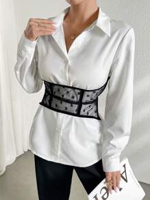 Mulvari Women's Casual Simple Daily Long Sleeve Shirt Fall Cloth For Women - White - View 7