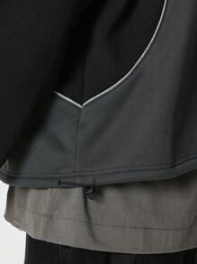 Designer Sumwon Society Vintage Inspired Pullover Hoodie Athletic Piping Modern Gothic Script Embroidered Logo Streetwear Fall Winter Collection - Multicolor - View 4