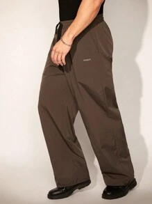 FeverCity Quần dài dệt ống rộng cho nam có còng co giãn - màu nâu - Xem 5