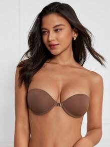 Snug Zone 素色抹胸鋼圈胸罩 - 巧克力棕 - 查看 4