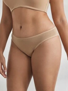 大碼素色簡約風內褲 - 杏色 - 查看 5