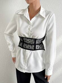 Mulvari Women's Casual Simple Daily Long Sleeve Shirt Fall Cloth For Women - White - View 4