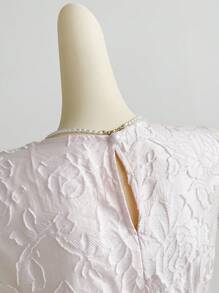 Modelyn Damska letnia elegancka sukienka z okrągłym dekoltem i paskiem, w jednolitym kolorze