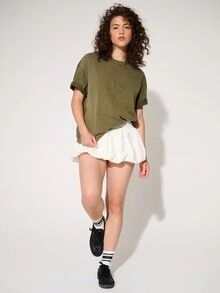 WESTFADE Váy mini viền bong bóng - trắng - Xem 3